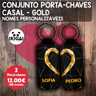 Conjunto Porta-chaves Casal - Gold Personalizado