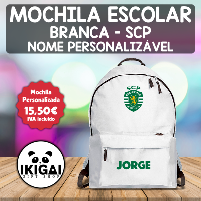 Mochila Escolar Branca - SCP