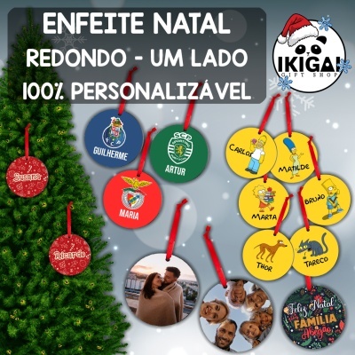 Enfeite Natal Redondo - Um lado