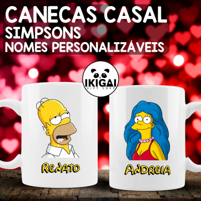 Canecas Casal Personalizadas - Simpsons