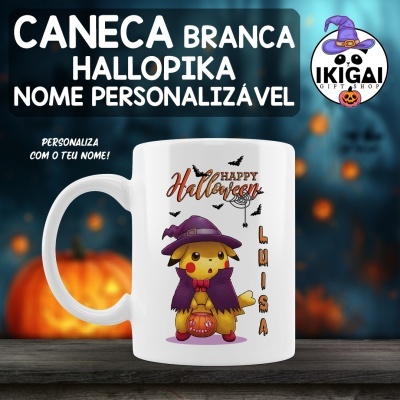 Caneca Branca Personalizada - Hallopika