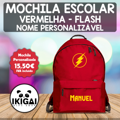 Mochila Escolar Vermelha - Flash