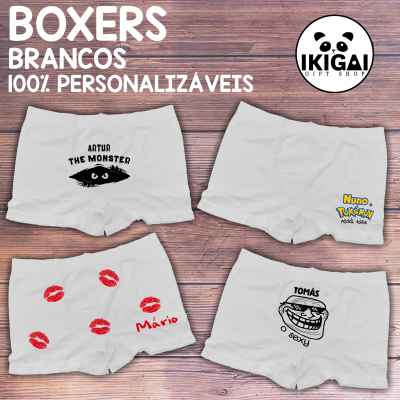 Boxers Brancos Personalizados