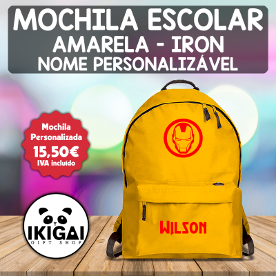 Mochila Escolar Amarela - Iron