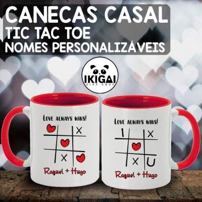 Canecas Casal Personalizadas - TicTacToe