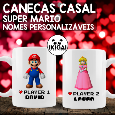Canecas Casal Personalizadas - Super Mario