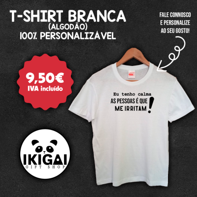 T-Shirt Branca Personalizada (Algodão)
