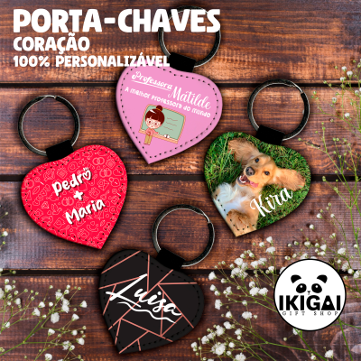 Porta-chaves Coração Personalizado