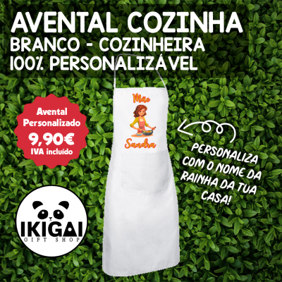 Avental Cozinha Branco Dia da Mãe - Cozinheira