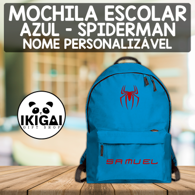 Mochila Escolar Azul - Spiderman