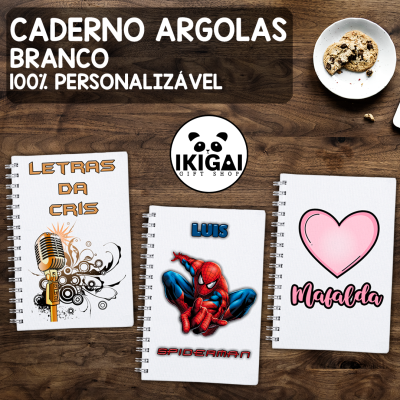 Caderno Argolas Personalizado