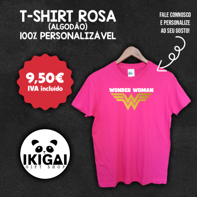 T-Shirt Rosa Personalizada (Algodão)