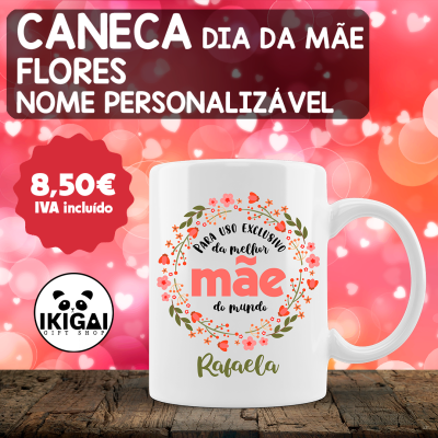 Caneca Dia da Mãe Personalizada - Flores