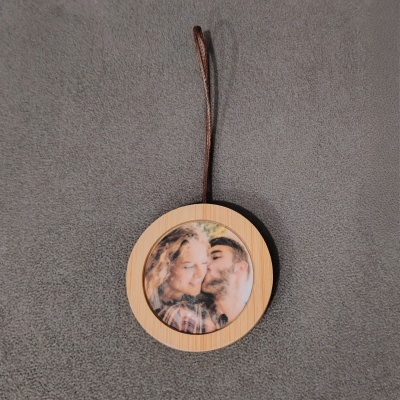 Porta-chaves com foto em Bambu