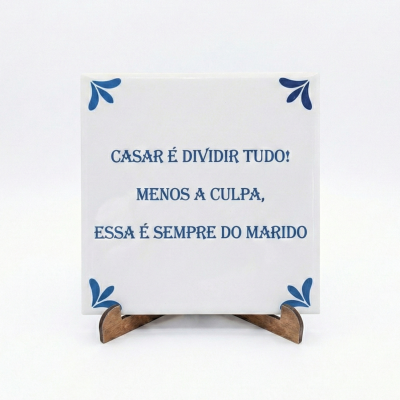 Azulejo "casar é dividir tudo - homem"