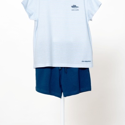 PIJAMA RAPAZ MANGA CURTA E CALÇÃO