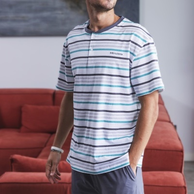 PIJAMA HOMEM MANGA CURTA E CALÇÃO