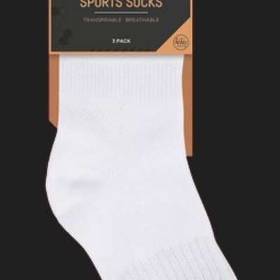 Pack 3 soquetes desportivos de algodão punho antipressão