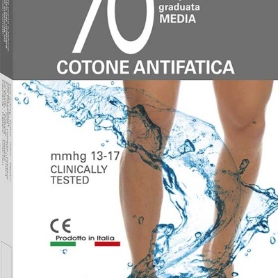 Peúga homem 70den compressão gradual com algodão da Escócia