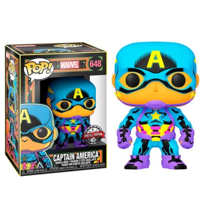 Figura POP #648 Marvel Captain America Black Light Exclusive