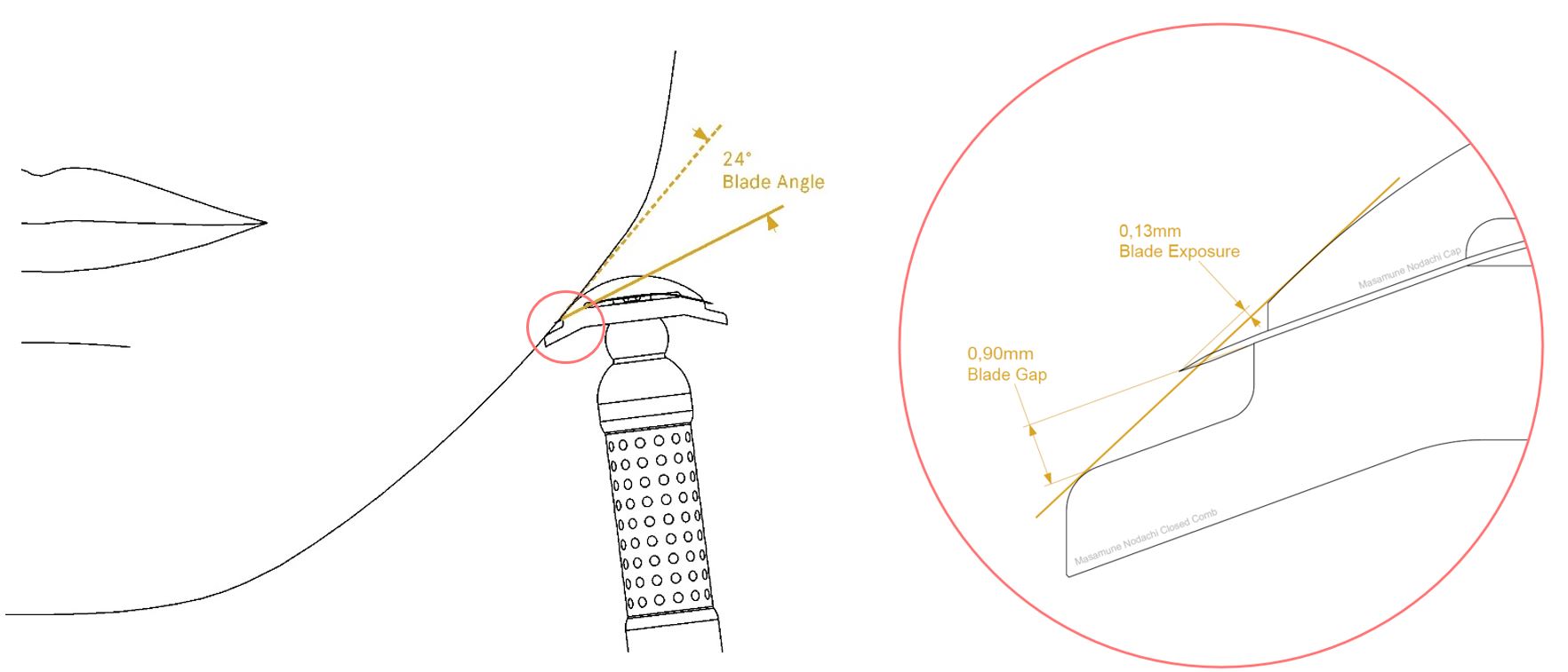 Tatara Masamune Nodachi Razor Closed/Open Comb Matte