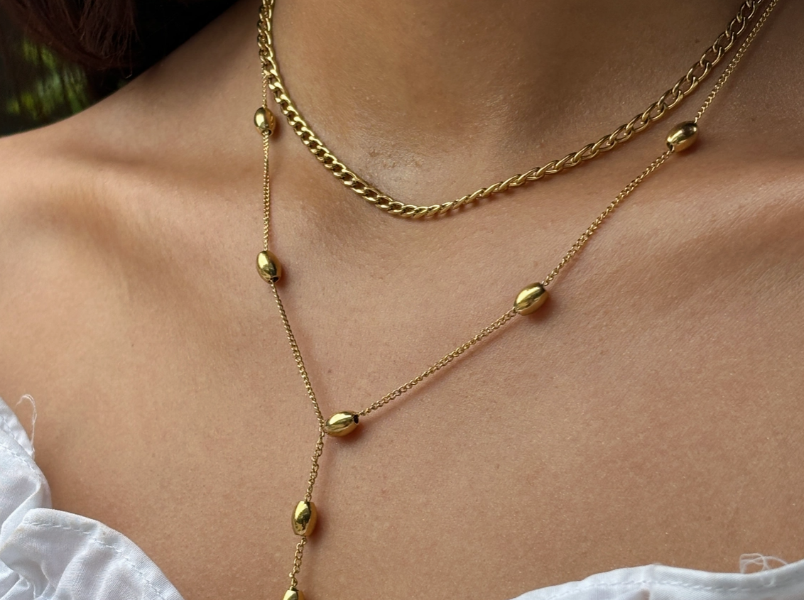 Luna Y Necklace in Stainless Steel