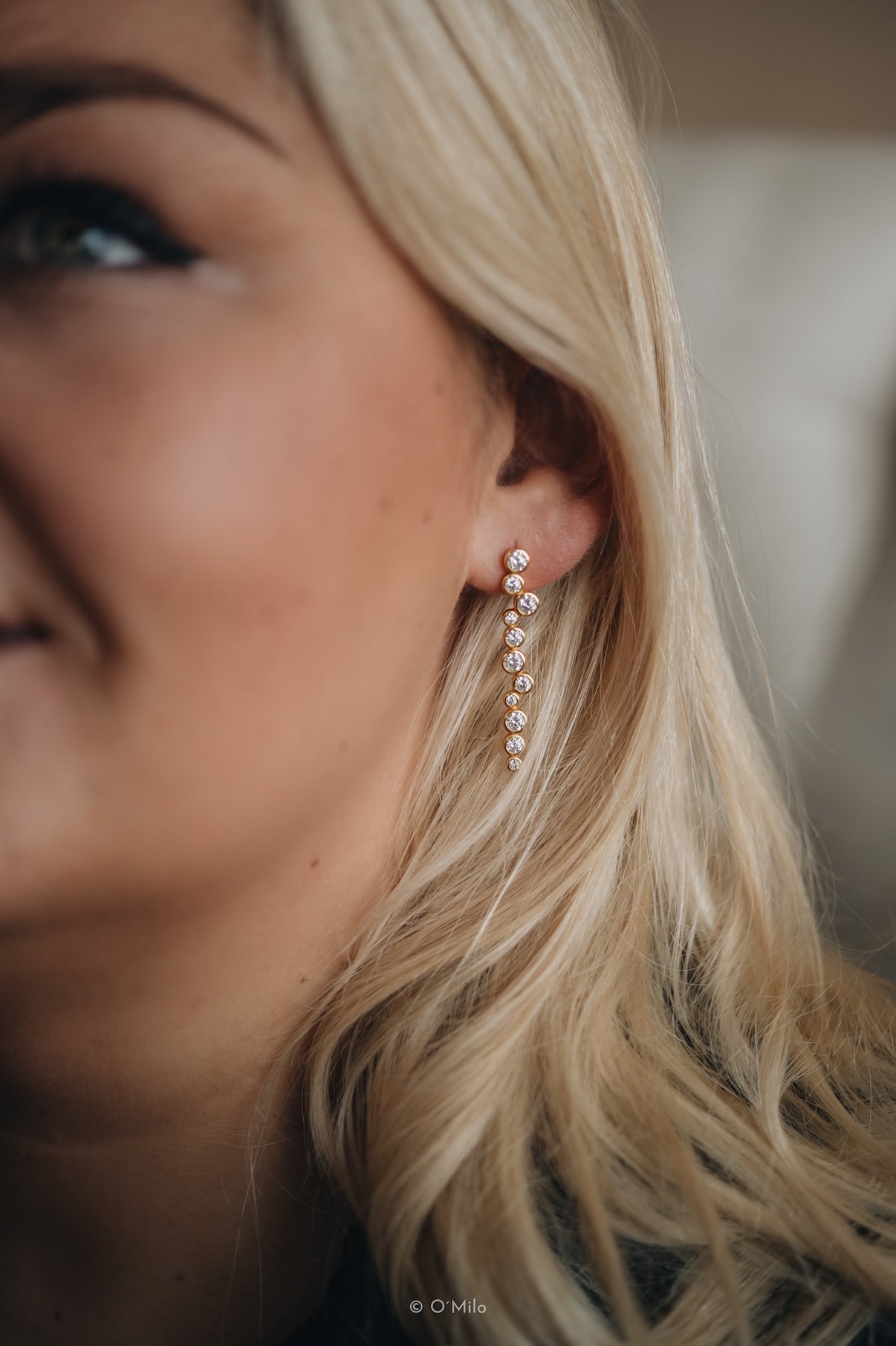 Eleonora Cascading Crystal Earrings 18K Gold Vermeil