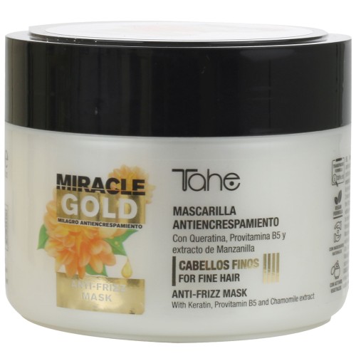 Tahe Máscara anti-frizz Miracle Gold para cabelos finos Tahe Máscara anti-frizz Miracle Gold para cabelos finos