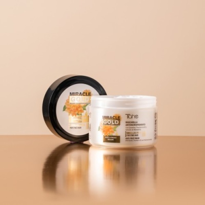 Tahe Máscara anti-frizz Miracle Gold para cabelos finos