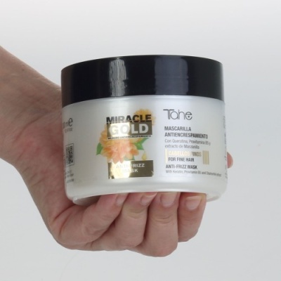 Tahe Máscara anti-frizz Miracle Gold para cabelos finos