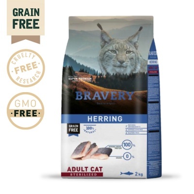 Bravery Herring Gato Adulto Esterilizado - Arenque (sem cereais)