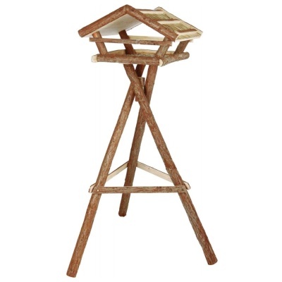 COMEDOURO DE JARDIM EM MADEIRA NATURAL COM PÉ