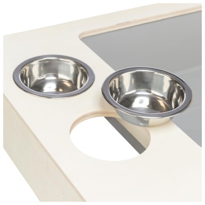 ALIMENTADOR EM MADEIRA COM GAMELAS E PORTA-FENO