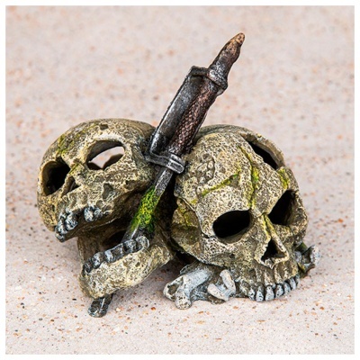 DECORAÇÃO PARA AQUÁRIO - CAVEIRAS COM ESPADA