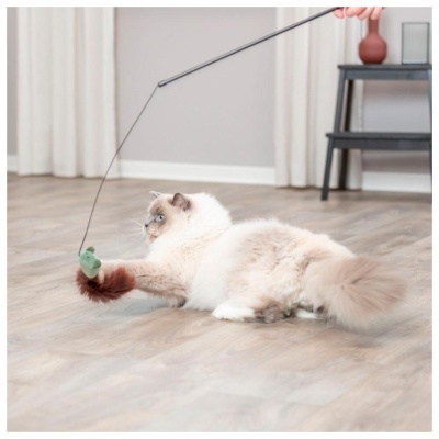 BASTÃO COM RATO EM PELÚCIA PARA GATOS