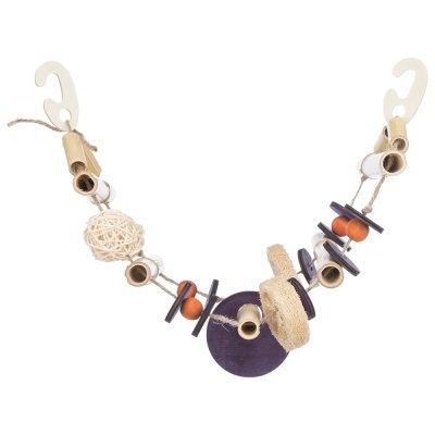 PONTE SUSPENSA EM BAMBÚ, COCO, VIME E CORDA DE SISAL