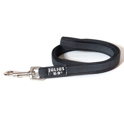 Trela "JULIUS-K9" Color & Gray Super-Grip (Preto)