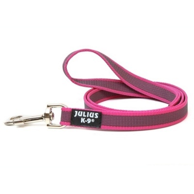 Trela "JULIUS-K9" Color & Gray Super-Grip (Rosa)