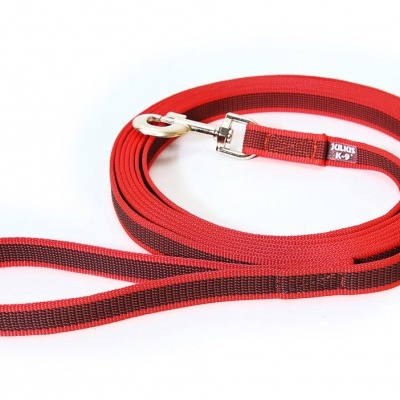 Trela "JULIUS-K9" Color & Gray Super-Grip (Vermelho)