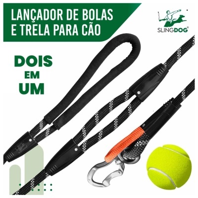 SLINGDOG - TRELA COM LANÇADOR E BOLA (2 EM 1)