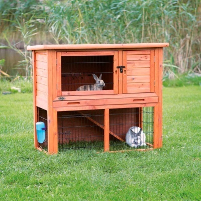 Jaula em Madeira "NATURA" C/ 2 Andares (Castanho) -TX