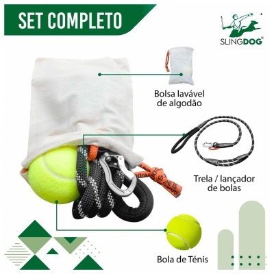 SLINGDOG - TRELA COM LANÇADOR E BOLA (2 EM 1)