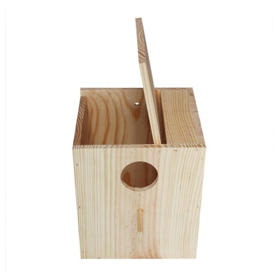 NINHO EM MADEIRA PARA PERIQUITO INGLÊS