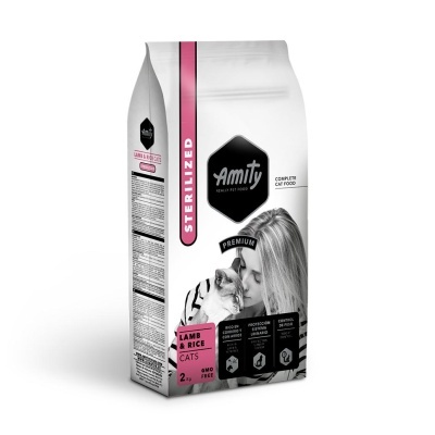 Amity Premium Gatos Esterilizados - Cordeiro e Arroz