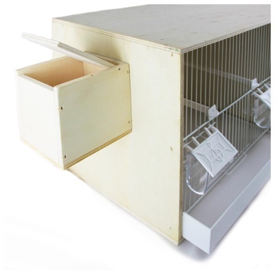 VIVEIRO DUPLO DE MADEIRA DE CHOUPO PARA PERIQUITOS