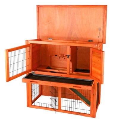 Jaula em Madeira "NATURA" C/ 2 Andares (Castanho) -TX