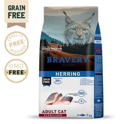 Bravery Herring Gato Adulto Esterilizado - Arenque (sem cereais)