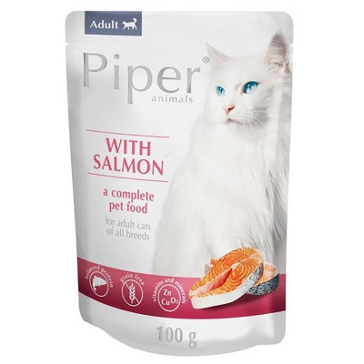 PIPER COM SALMÃO - GATOS ESTERILIZADOS GRAIN FREE (10 SAQUETAS)
