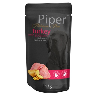 PIPER PLATINIUM PURE - Alimento Húmido p/ Cães -Peru com Batatas (10 Saquetas) - EX