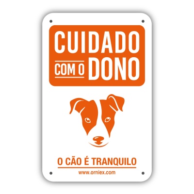 Placa PVC "Cuidado Com o Dono"